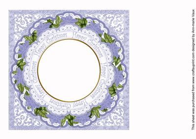 Blue Church Happy Christmas 8in Insert Panel