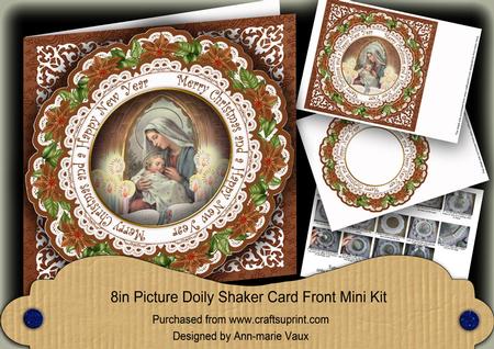 Mmary1 Merry Christmas Hny 8in Doily Shaker Cf Mini Kit