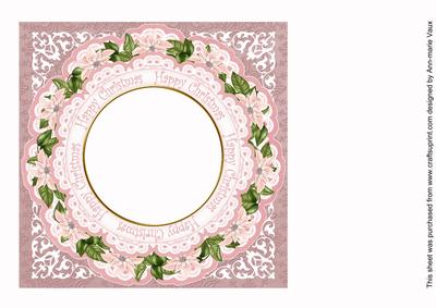 Pink Village Happy Christmas 8in Insert Panel
