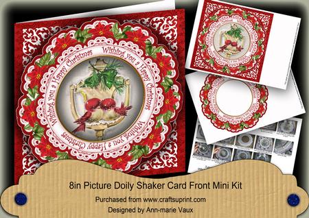 Lovebirds Wu Happy Christmas 8in Doily Shaker Cf Mini Kit