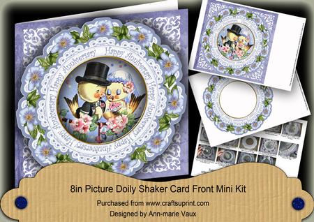 Loveducks Happy Anniversary 8in Doily Shaker Cf Mini Kit