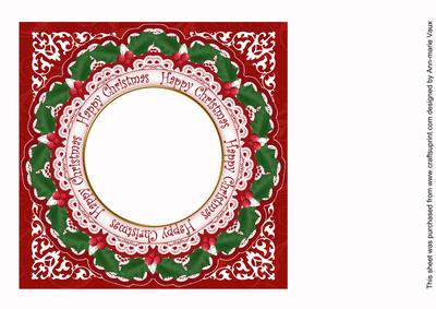 Red Poinsettia Happy Christmas 8in Insert Panel
