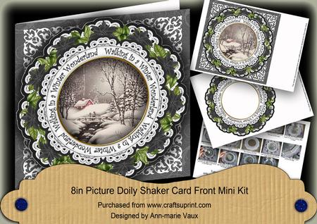 Blk Walking Winter Wonderland 8in Doily Shaker Cf Mini Kit