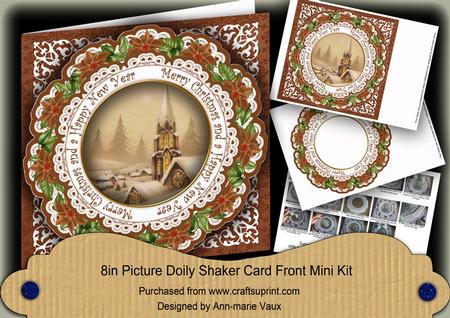 Snow Steeple Merry Christmas 8in Doily Shaker Cf Mini Kit