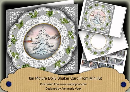 Snow Tree Wu Happy Christmas 8in Doily Shaker Cf Mini Kit