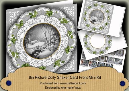 Winter Walk Happy Christmas 8in Doily Shaker Cf Mini Kit
