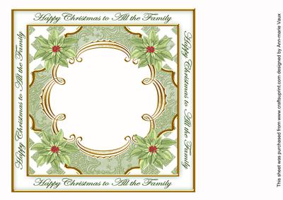Olive Poinsettia All the Family Lattice 8in Insert Panel