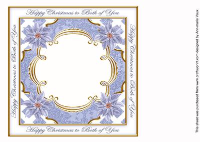 Blue Poinsettia Both of You Lattice 8in Insert Panel