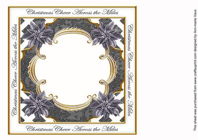 Black Poinsettia Across the Miles Lattice 8in Insert Panel