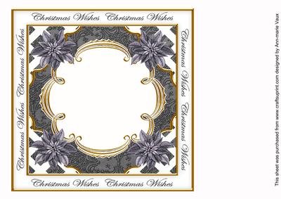 Black Poinsettia Christmas Wishes Lattice 8in Insert Panel