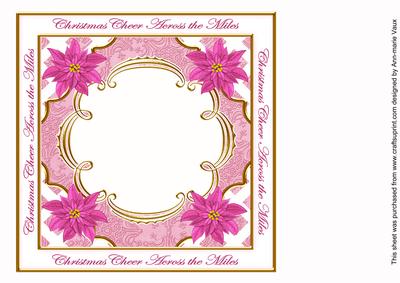 Cerise Poinsettia Across the Miles Lattice 8in Insert Panel