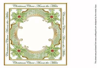 Olive Poinsettia Across the Miles Lattice 8in Insert Panel