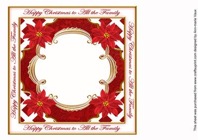 Red Poinsettia All the Family Lattice 8in Insert Panel