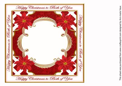 Red Poinsettia Both of You Lattice 8in Insert Panel