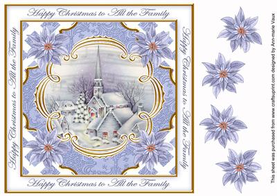 Blue Church All the Family Lattice Corner 8in Topper