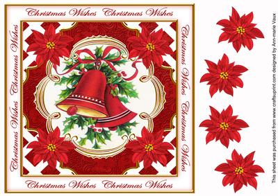 Christmas Bells Christmas Wishes Lattice Corner 8in Topper
