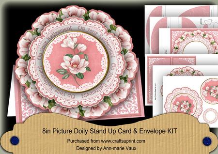 Pink Magnolia Your Retirement 3D Picture Doily C & E Kit