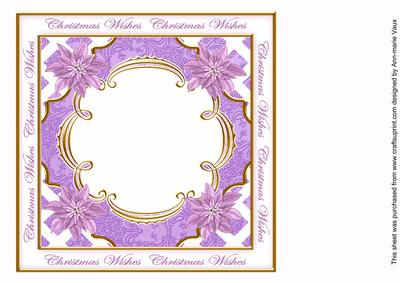 Lilac Poinsettia Christmas Wishes Lattice 8in Insert Panel