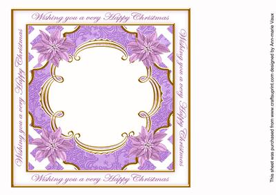 Lilac Poinsettia Happy Christmas Lattice 8in Insert Panel