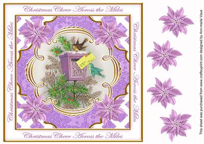 Lilac Postbox Across the Miles Lattice Corner 8in Topper