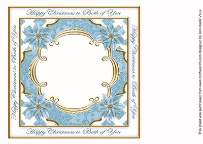 Teal Poinsettia Both of You Lattice 8in Insert Panel