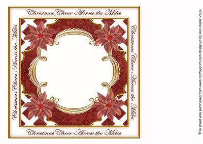 Plum Poinsettia Across the Miles Lattice 8in Insert Panel