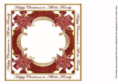 Plum Poinsettia All the Family Lattice 8in Insert Panel