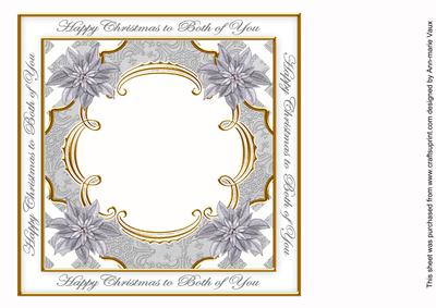 Silver Poinsettia Both of You Lattice 8in Insert Panel