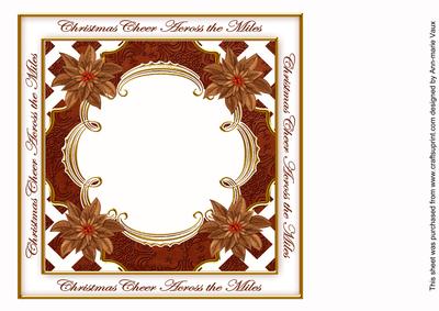 Vtea Poinsettia Across the Miles Lattice 8in Insert Panel