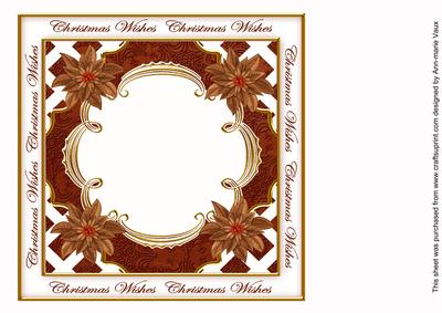 Vtea Poinsettia Christmas Wishes Lattice 8in Insert Panel