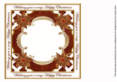 Vtea Poinsettia Happy Christmas Lattice 8in Insert Panel