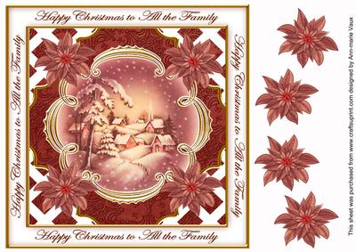Snowy Village All the Family Lattice Corner 8in Topper