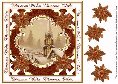 Snow Steeple Christmas Wishes Lattice Corner 8in Topper