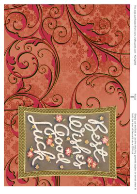 Good Luck Best Wishes Curved Gold Frame Card