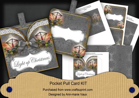 Silver Lantern Light Up Christmas Pocket Pull Card Kit
