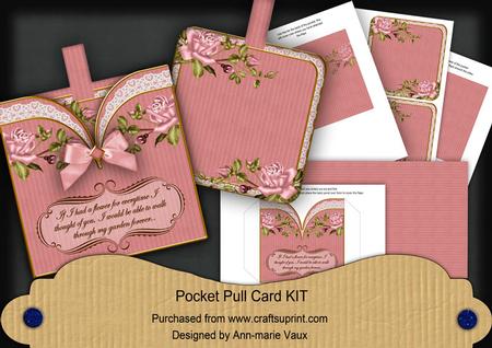 Pink Roses 'if I Had' Pocket Pull Card Kit