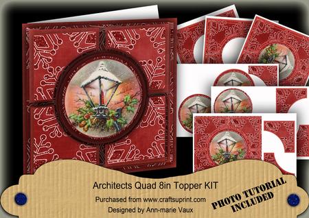 Christmas Lantern Red Architects Quad 8in Cf Kit