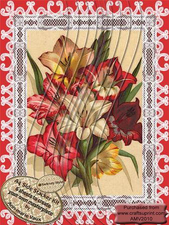 Lace Lily Bouquet A4 Swirvey Side Stacker Kit
