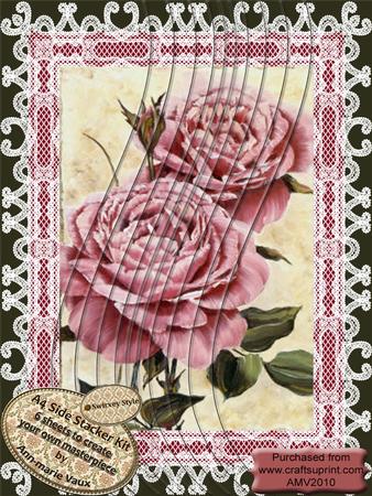 Pink Lace Rose A4 Swirvey Side Stacker Kit