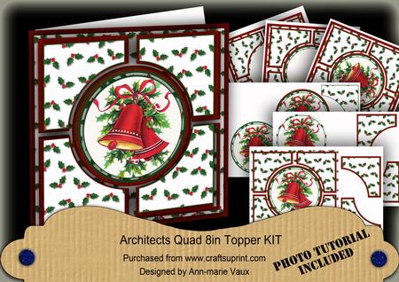 Christmas Bells Red Architects Quad 8in Cf Kit