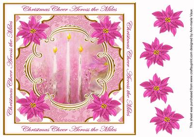 Cerise Candles Across the Miles Lattice Corner 8in Topper