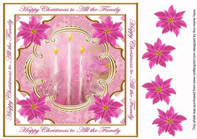 Cerise Candles All the Family Lattice Corner 8in Topper