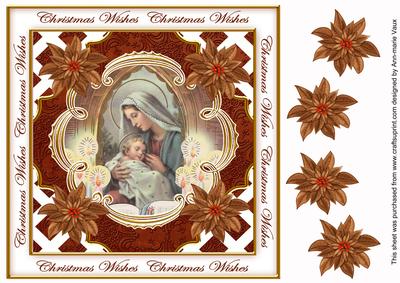 Mother Mary Christmas Wishes Lattice Corner 8in Topper