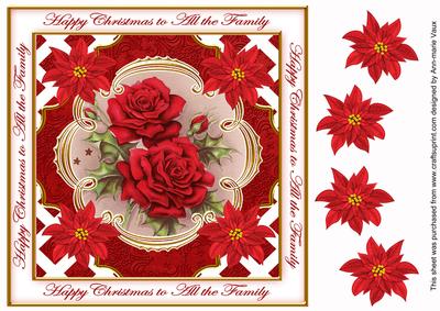 Red Roses All the Family Lattice Corner 8in Topper