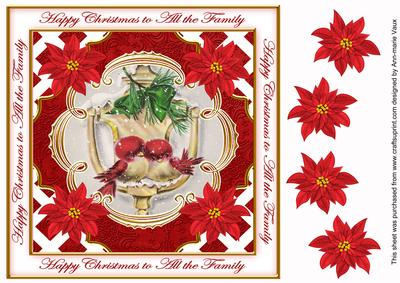 Lovebirds Red All the Family Lattice Corner 8in Topper