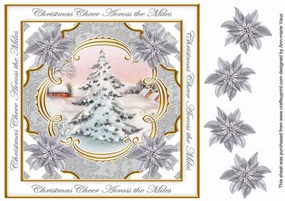 Snow Tree Across the Miles Lattice Corner 8in Topper
