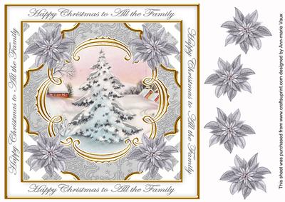 Snow Tree All the Family Lattice Corner 8in Topper