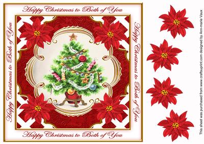 Elegant Red Tree Both of You Lattice Corner 8in Topper