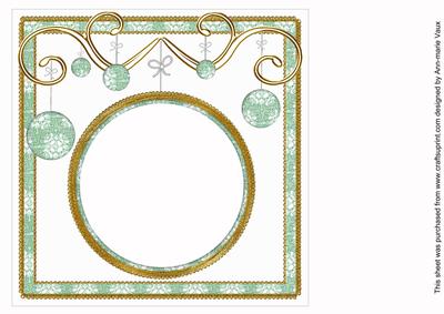 Green Diddy Flakes Christmas Bauble 8in Insert Panel