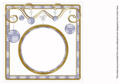Paleblue Diddy Flakes Christmas Bauble 8in Insert Panel
